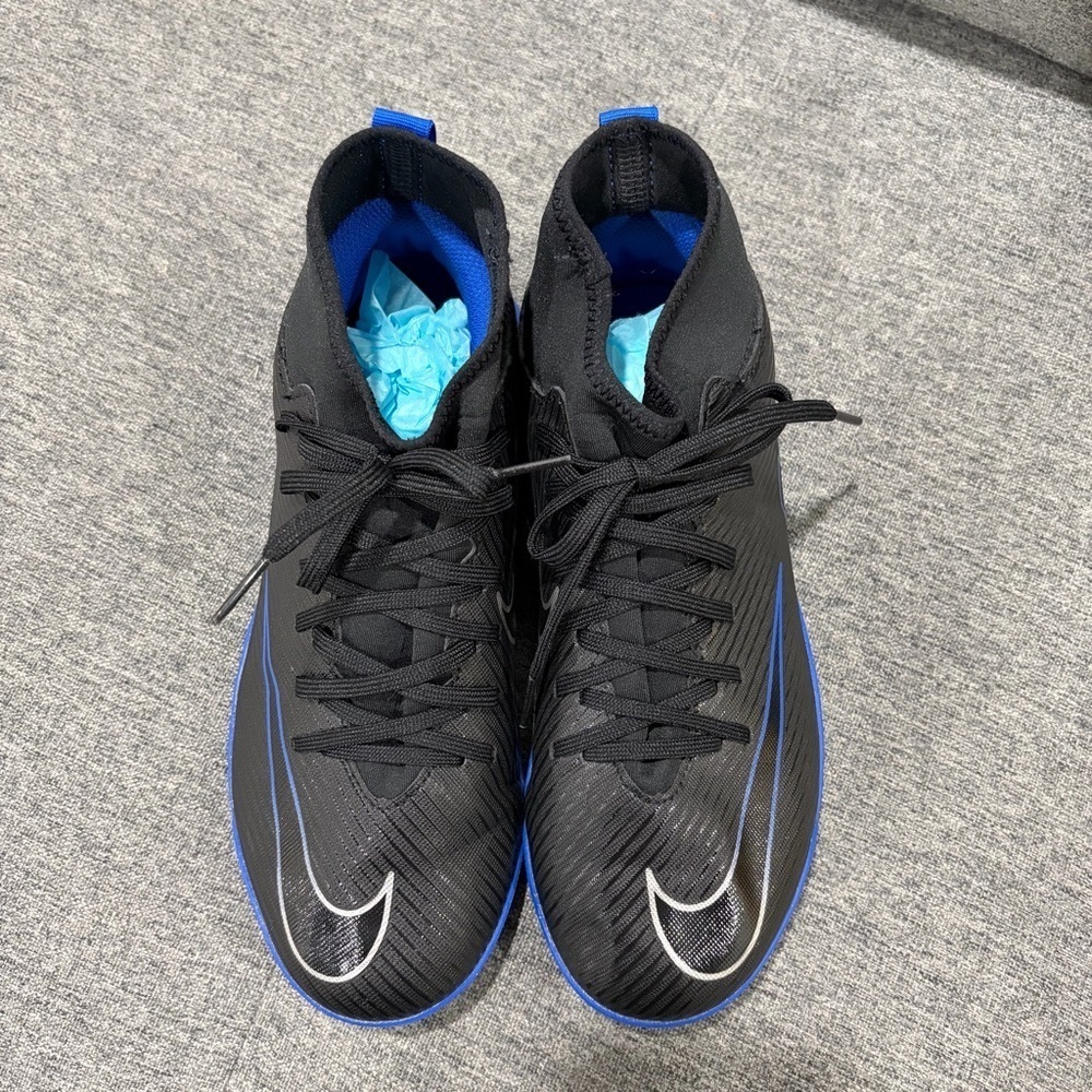 Nike Air Zoom Mercurial Superfly 9 Club TF Shadow Black/Hyper Royal Kids Cleats - Picture 7 of 8